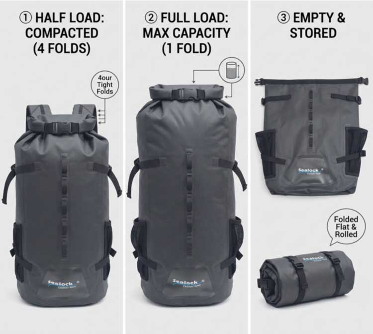 Roll Top Waterproof Backpack Waterproof Performance at Storage Flexibility