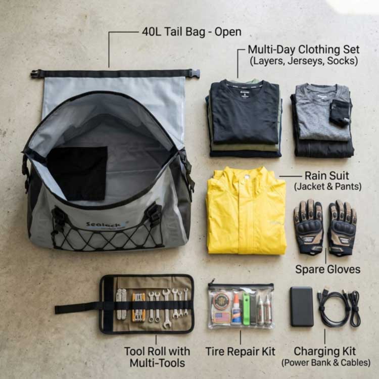 40L Waterproof Motorcycle Tail Bag: Storage Capacity at Mga Benepisyo sa Paglilibot