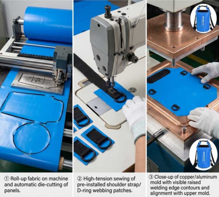 Proseso ng Paggawa ng Dry Bag: Mula sa Pagputol ng Materyal hanggang sa RF Welding