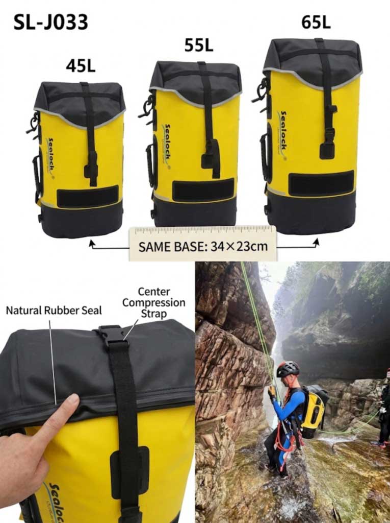 Caving and Canyoning Backpack Manufacturer: IPX8 Welded Packs para sa Expedition Brands