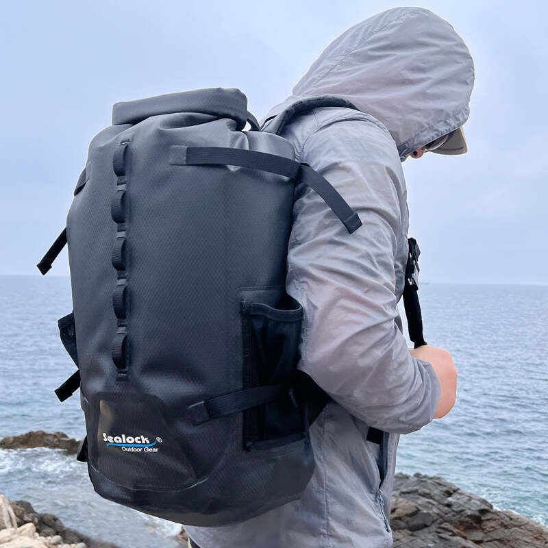 Roll top closure backpack